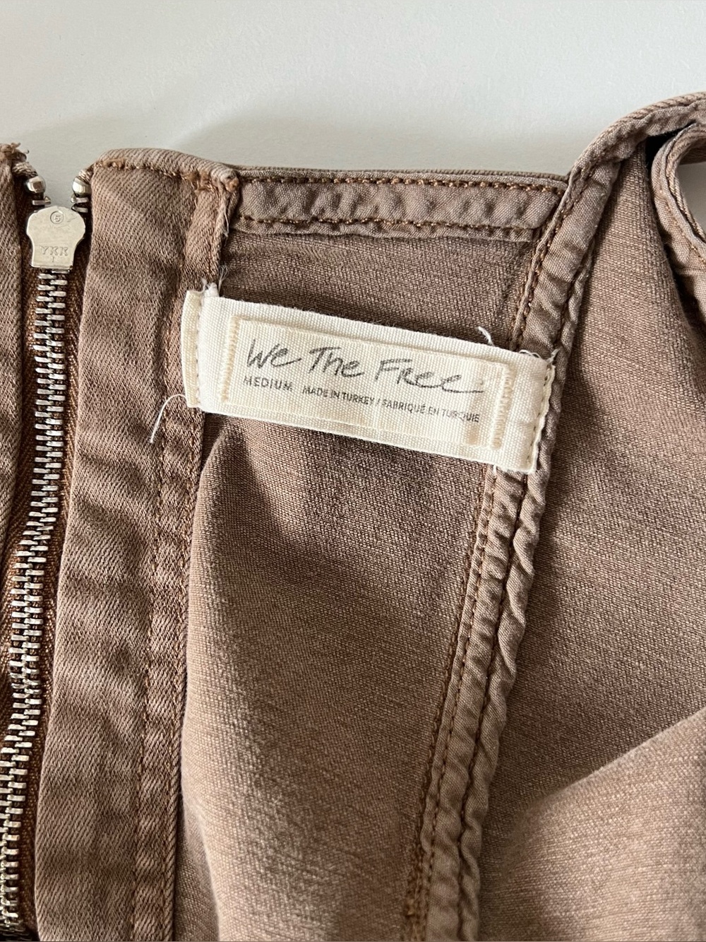 Free People We The Free Zip Front Cropped Vest Top Olive Medium - Picture 4 of 5